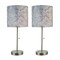 Decorative Treasure Map Brushed Nickel Accent Lamp Coastal Pirate Beach Set of 2